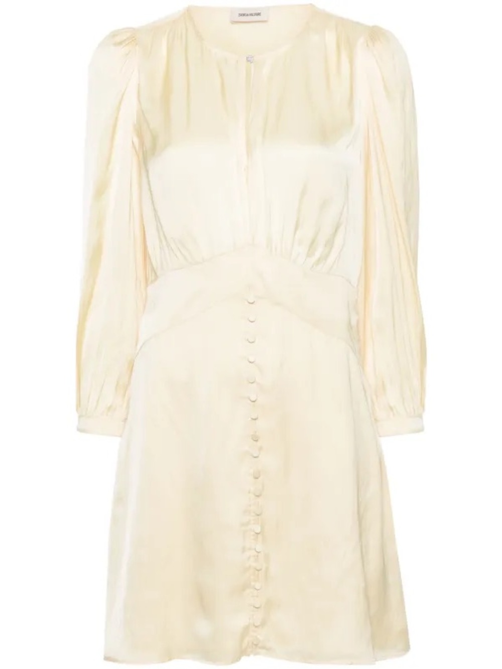 Zadig & Voltaire Butter Yellow Long-Sleeve Button-Front Mini Dress